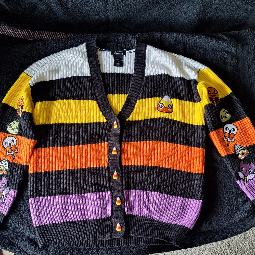 Kawaii Halloween Candy Stripe Cardigan